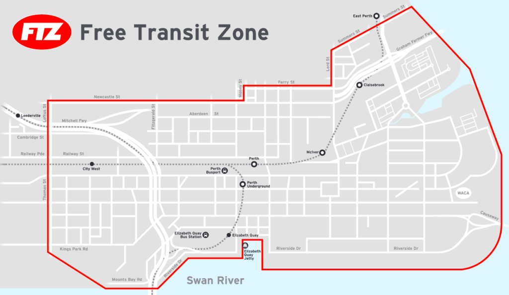 【完全版】パースのバスの乗り方とスマートライダー登録方法  無料ゾーン